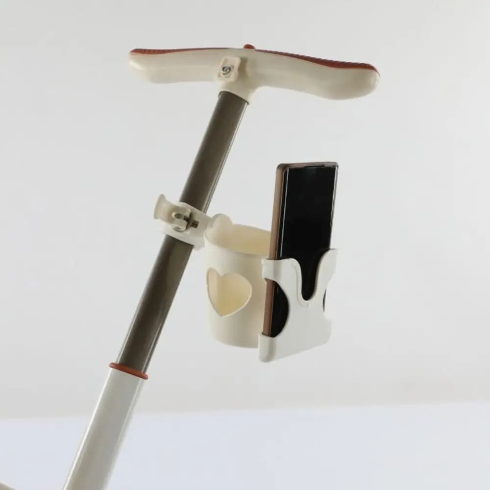 Portabicchieri per passeggino Portabottiglie multifunzione per carrozzina per bambini Portabottiglie per latte Nero Bianco Porta cellulare 2 in 1