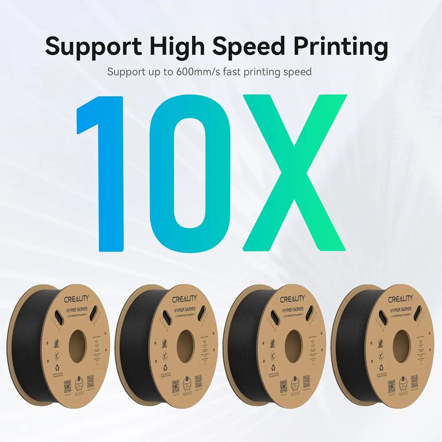 Slot Creality Hyper PLA 4 pieces Black 1,75 mm 30-600 mm/s high speed 3D printer dimensional accuracy +/- 0.02 mm