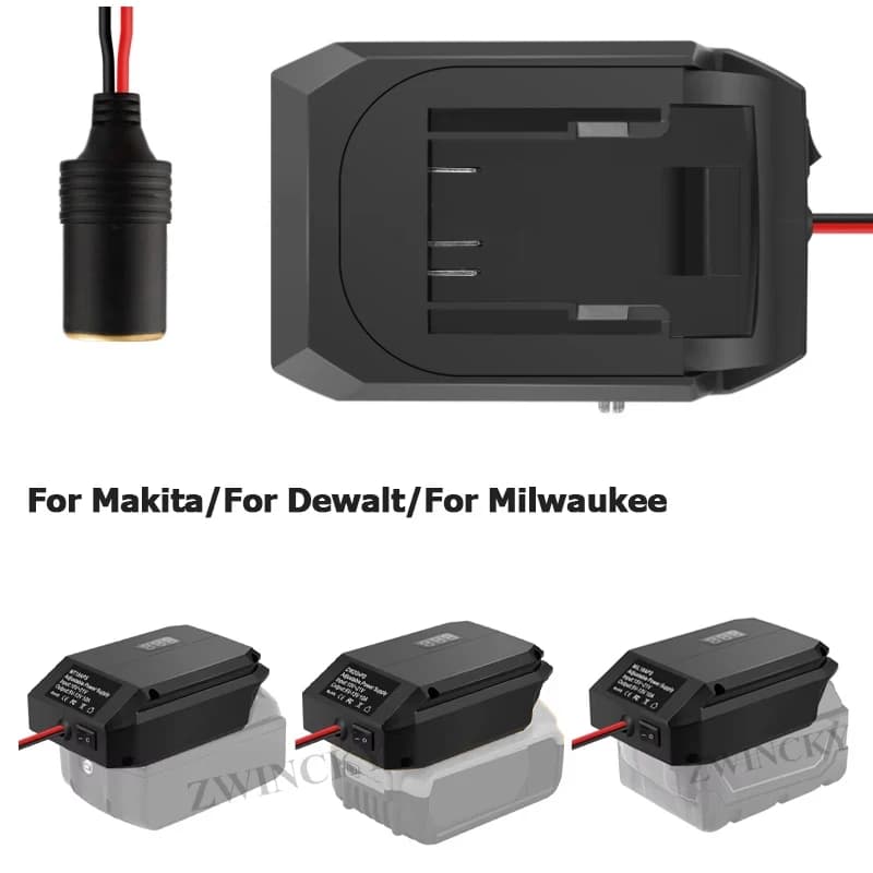 Convertitore step-down da 18V a 12V per batterie Makita/Dewalt/Milwaukee/Bosch, adattatore per accendisigari, alimentatore per frigorifero da auto