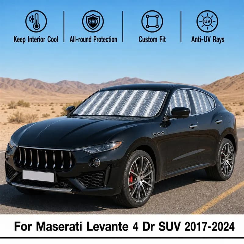 For Maserati Levante 4 Dr SUV 2017-2024 Full Set Car Window Sunshades UV Block Privacy Heat Insulated Foldable Car Curtain