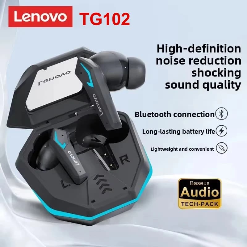 Lenovo TG102 Gaming Wireless Earbuds Bluetooth5.4 Low Latency RGB Light Long Battery Waterproof Touch Control TWS Headset
