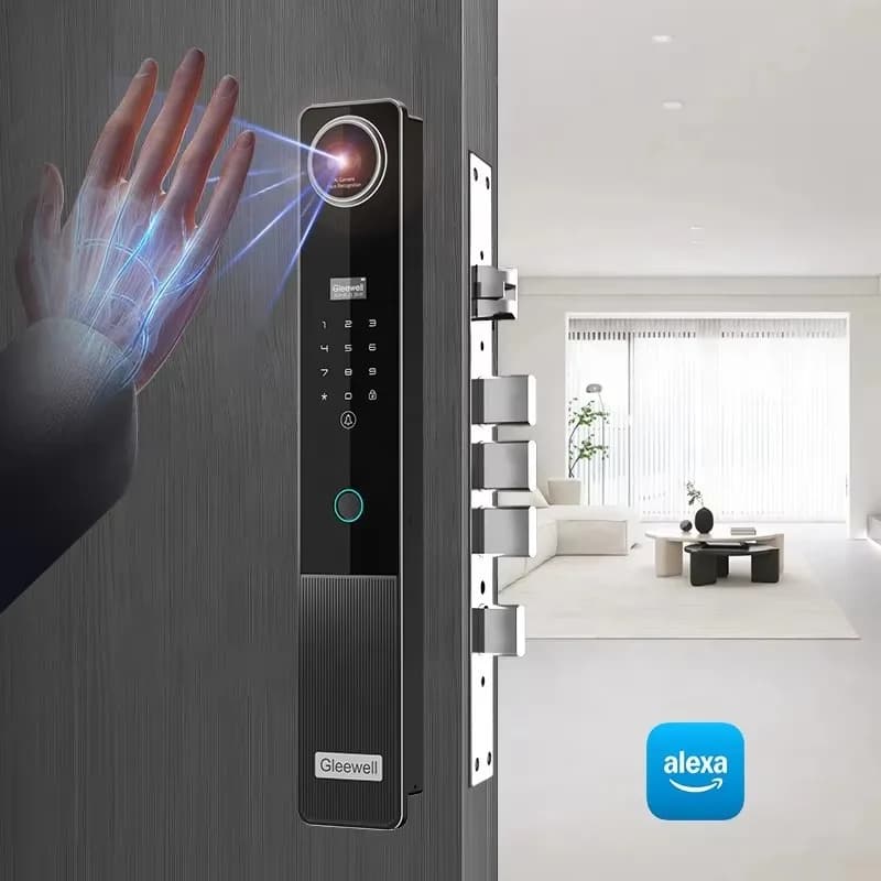 Serratura Intelligente di Grado Commerciale Compatibile con Alexa, Scansione della Vena del Palmo, Sistema di Riconoscimento Facciale Tuya