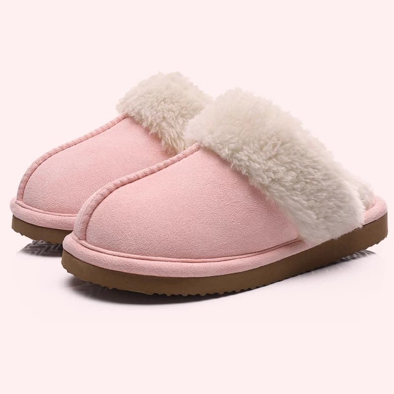Pantofole pelose da donna invernali Scarpe da casa soffici di marca classica Pantofole comode in pelle scamosciata calda per interni Scarpe casual in cotone antiscivolo