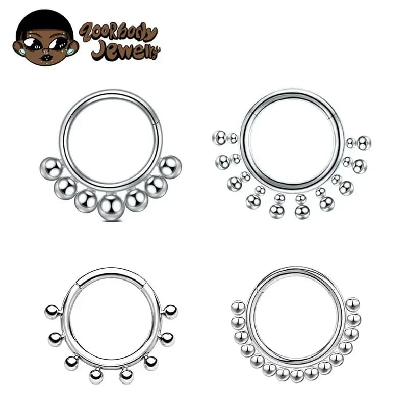 ASTM F136 Titanio Antiallergico Setto Penetrante Anello al Naso Trago Cartilagine Orecchino Lip Stud Clicker Hoop Gioielli per il corpo 16G