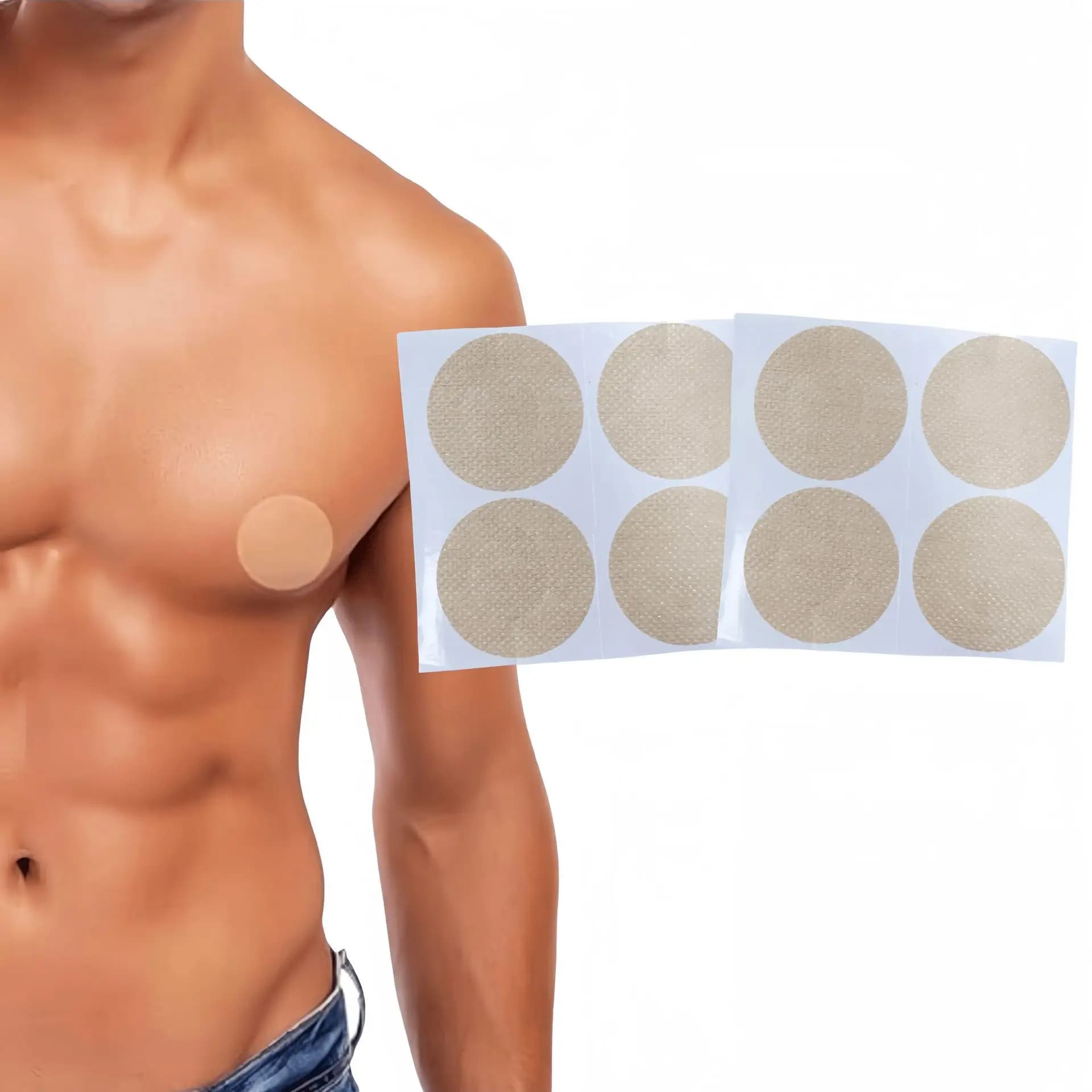 Disposable Invisible Men's Nipple Pasties, Breathable Sweatproof Anti-Friction Nipple Stickers, Anti-Embarrassment Anti-Chafe Nipple Covers for Marathon Running Cycling Gym Workout Daily Casual Wear, Practical Sports Accessory