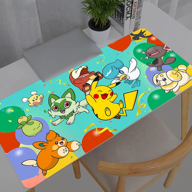 Tappetino per mouse in gomma Pokemon Pikachu, grande, XXL, per scrivania, nuovo, accessori per tastiera e computer, tappetino per mouse da gaming