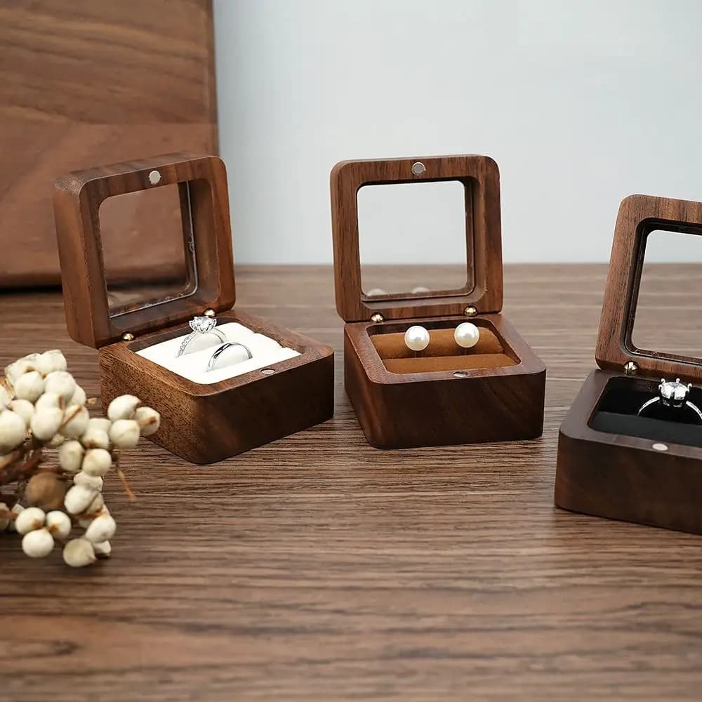 Portagioie in legno anello amante espositore scatola di fidanzamento matrimonio coppie anello portaoggetti matrimonio anniversario regalo d'amore