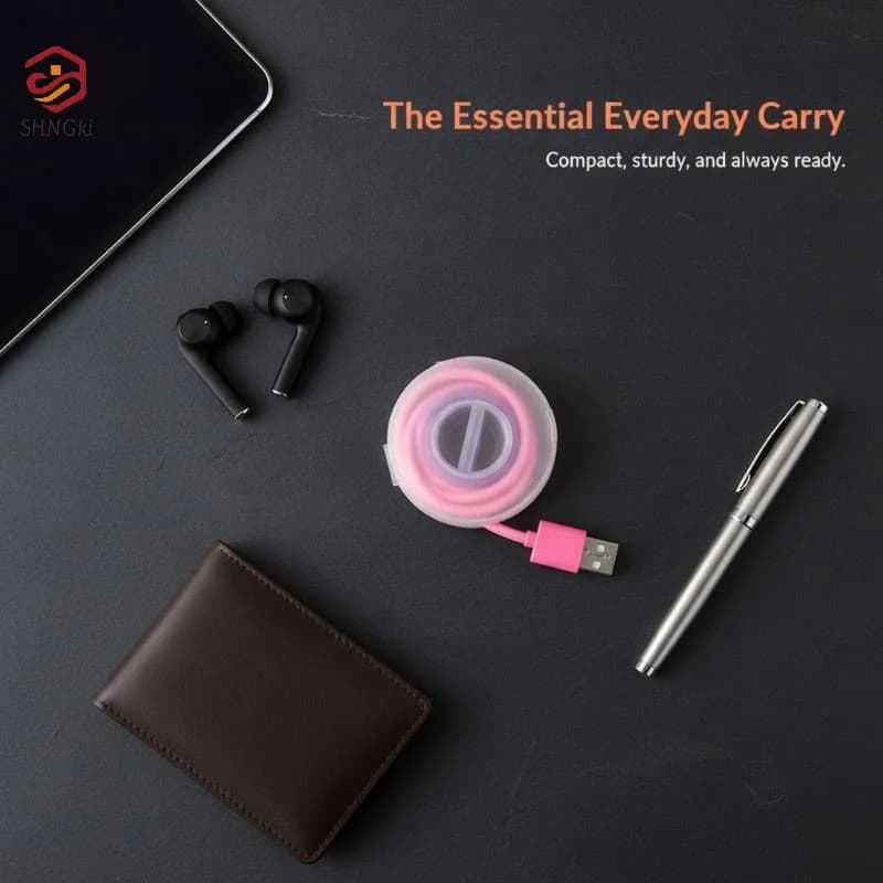 (Portable Cable Organizer Cord Management USB Winder Retractable Phone Holder Charger Wire Storage Protector)