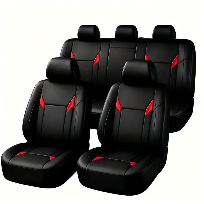 Universal Fit PU Leather Car Seat Covers Full Set, Soft Foam Cushion Padded, Hand Washable Front Rear Seats for Cars Trucks SUVs