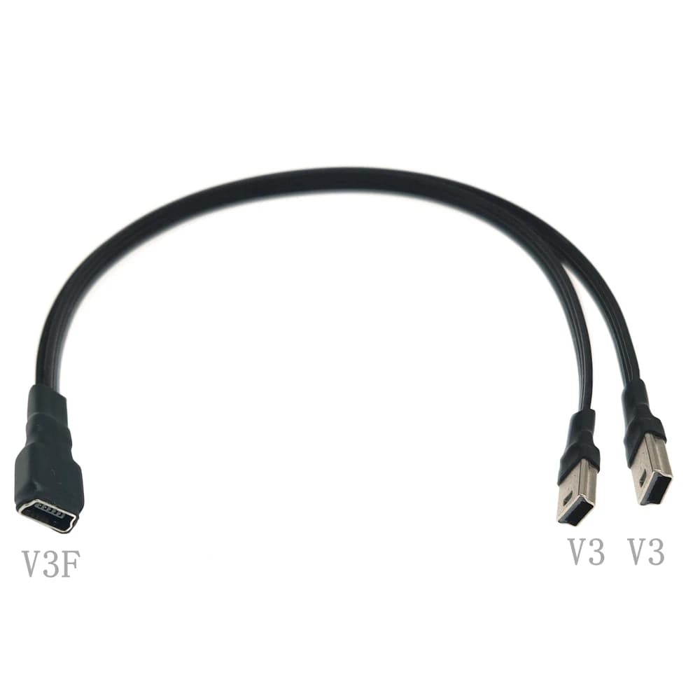USB 2.0 power cable data charging micro USB mini from one to two cars dash cam power cord adapter for electronic dogs