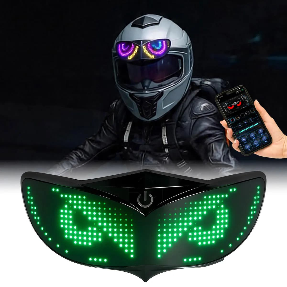 Luce Decorativa LED per Casco Moto, Luci di Segnalazione Dinamiche Universali per Biciclette e Moto, Controllo tramite App