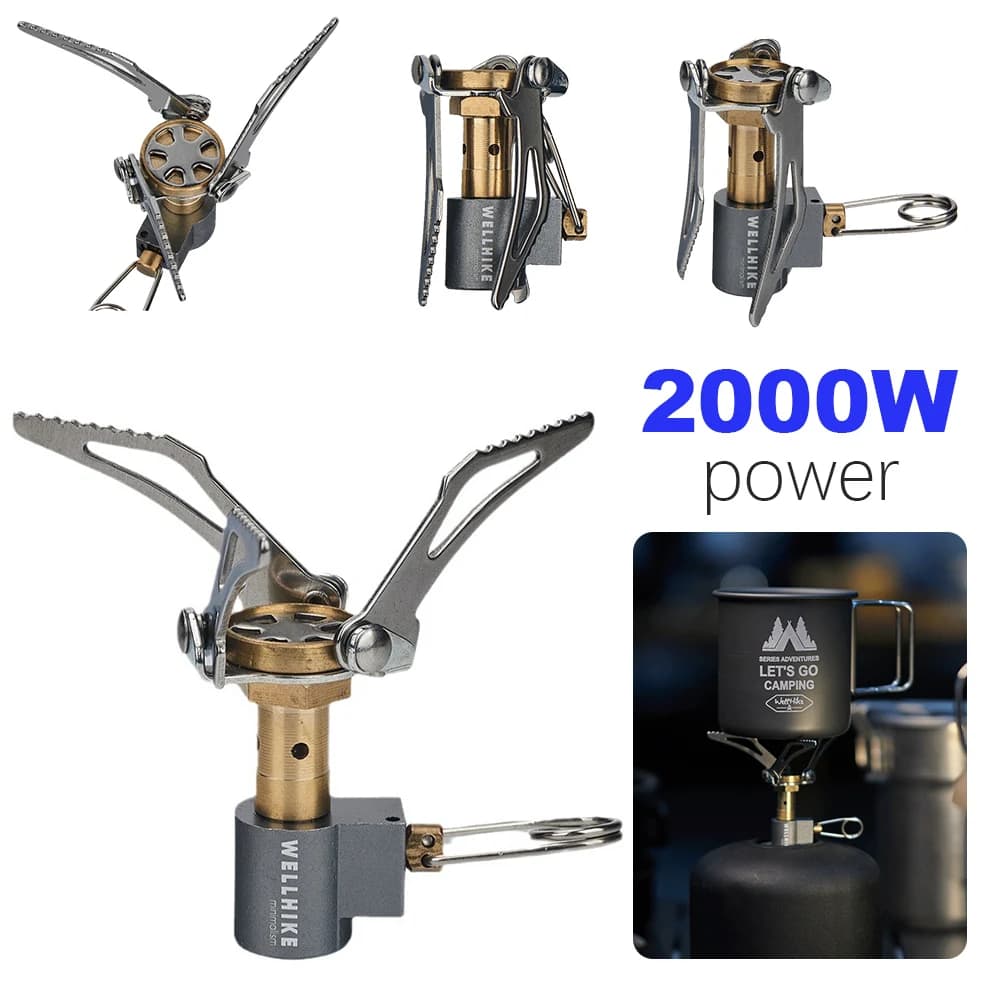 Foldable camping stove Mini camping stove 2000W camping stove burner Mini light gas stove for outdoor cooking