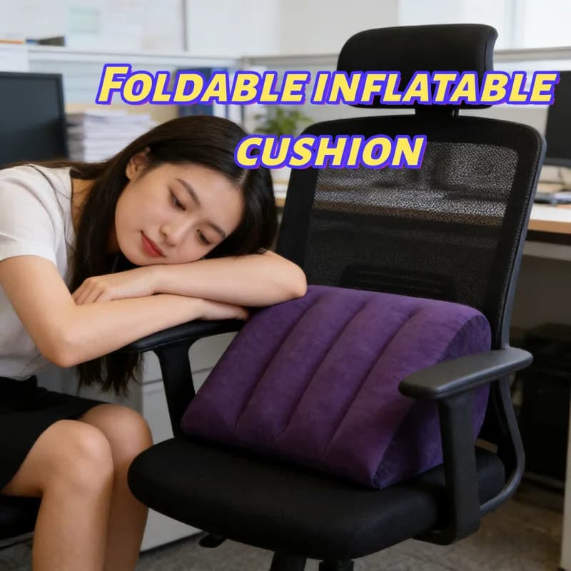 Cuscino gonfiabile ergonomico per supporto schiena, pieghevole e portatile, per divano, letto, casa, relax, sollievo dal dolore alla vita