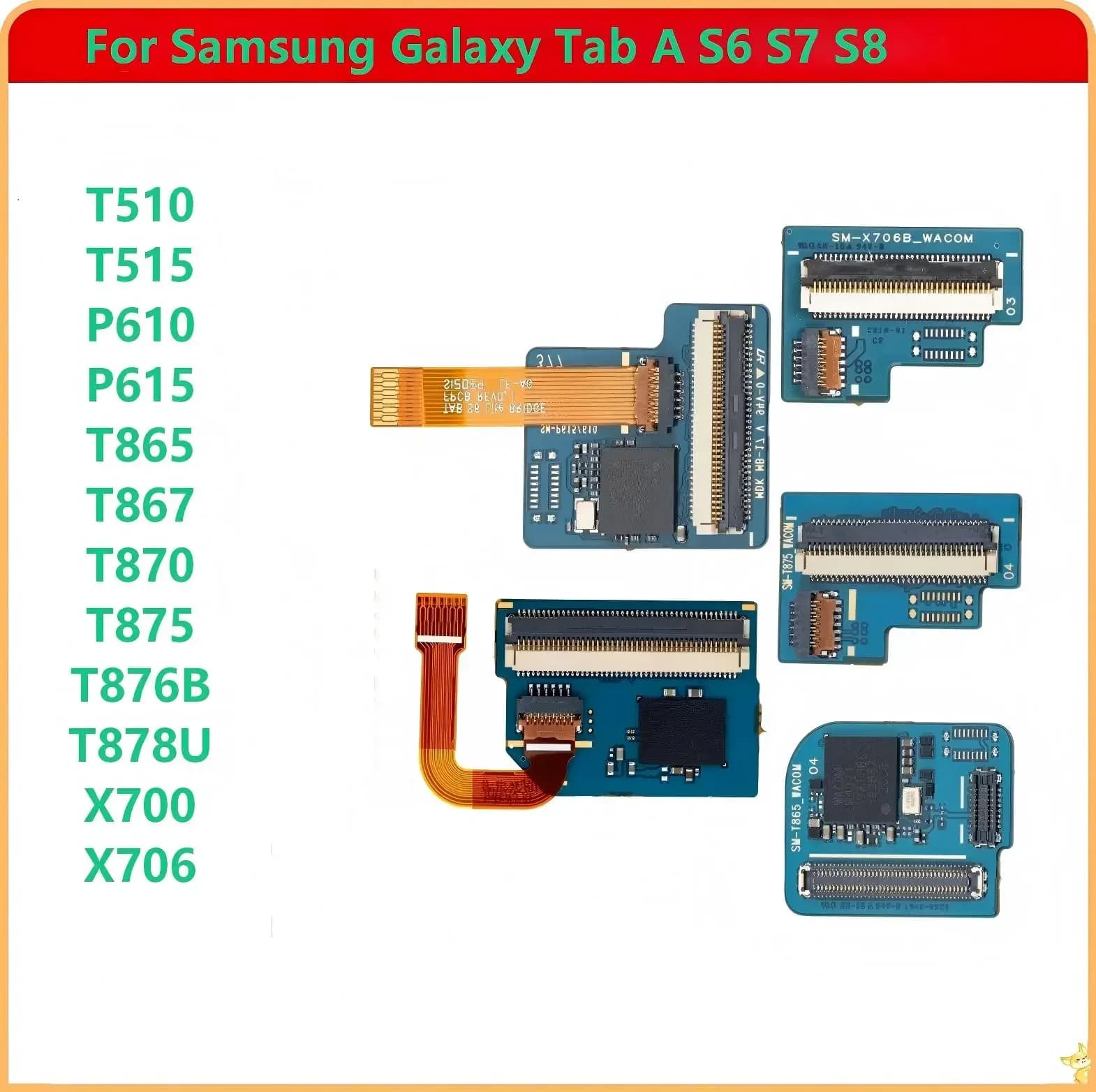 Cavo flessibile con connettore touch screen per Samsung Galaxy Tab A S6 S7 S8 SM-T510 T515 P610 P615 T865 T870 X700 X706
