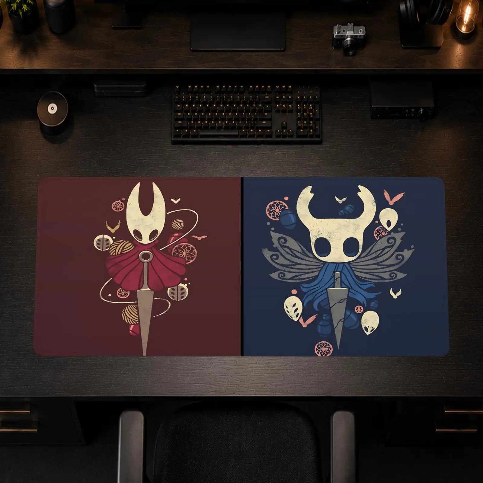 Tappetino per mouse Hollow Knight, tappetino da scrivania antiscivolo per ufficio e gaming, tappetino per mouse fai da te, grande tappetino per tastiera da gioco con bordi rifiniti