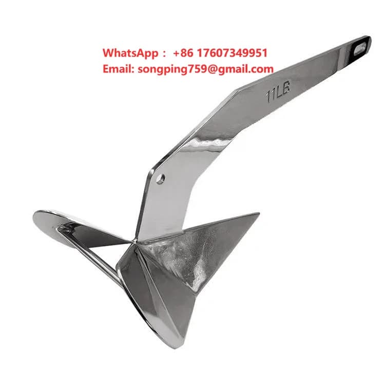 100-150kg Delta Anchor Marine 316 Stainless Steel Mirror Polished Anti-corrosion for Yachts Speedboats Sailing Boats Ship