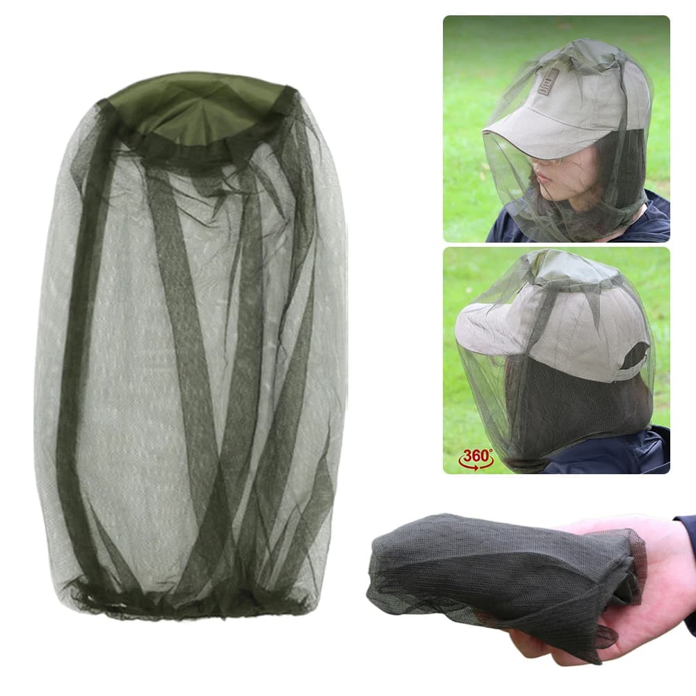 3Pcs Mosquito Head Net Mesh Face Cover Mosquito Bee Insect Mesh Head Face Protector for Outdoor Fishing Camping Hiking