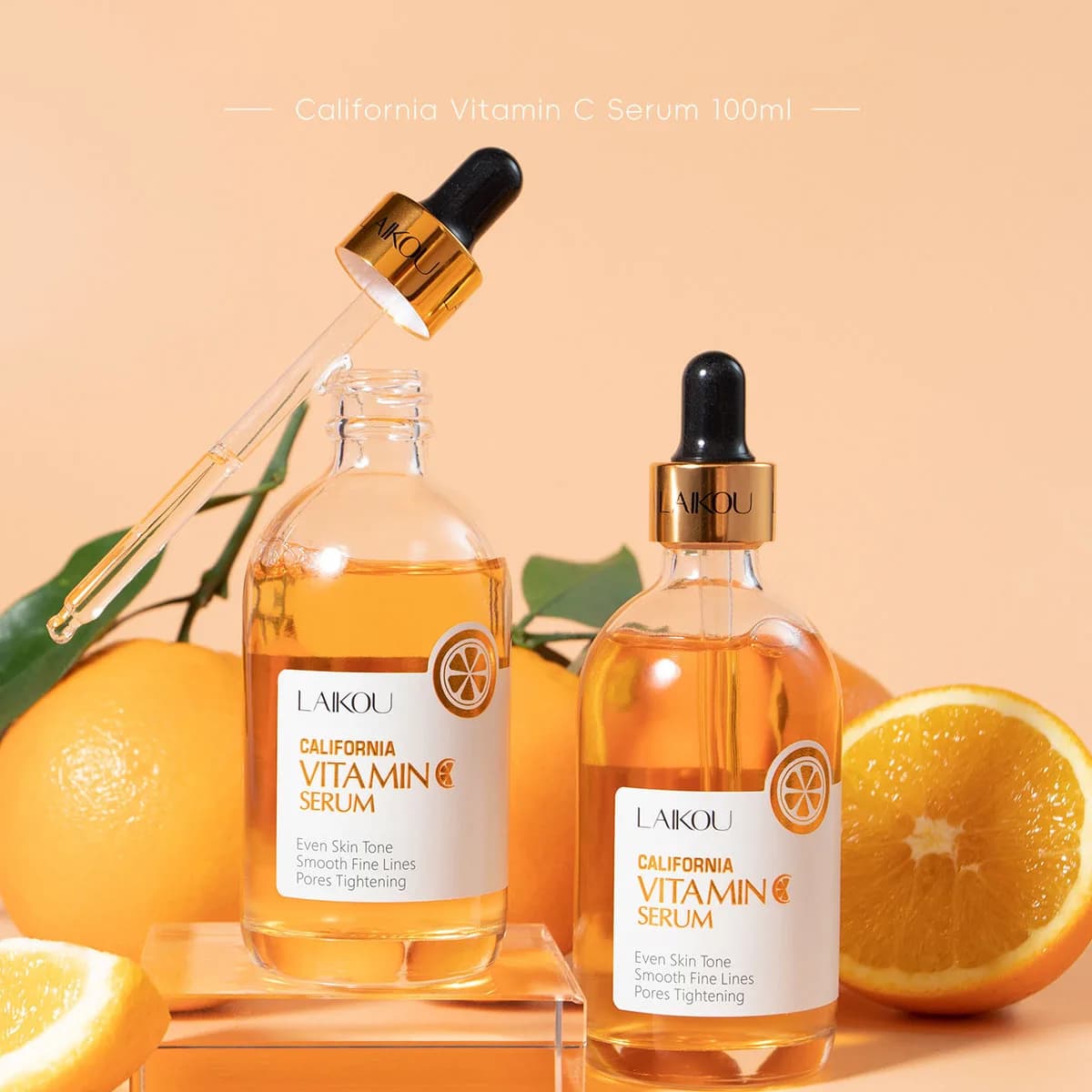 Siero Viso 100ml LAIKOU Sakura, Skin Care, Vitamin C Essence, Hydrating with Hyaluronic Acid, Collagen Beauty Cosmetics
