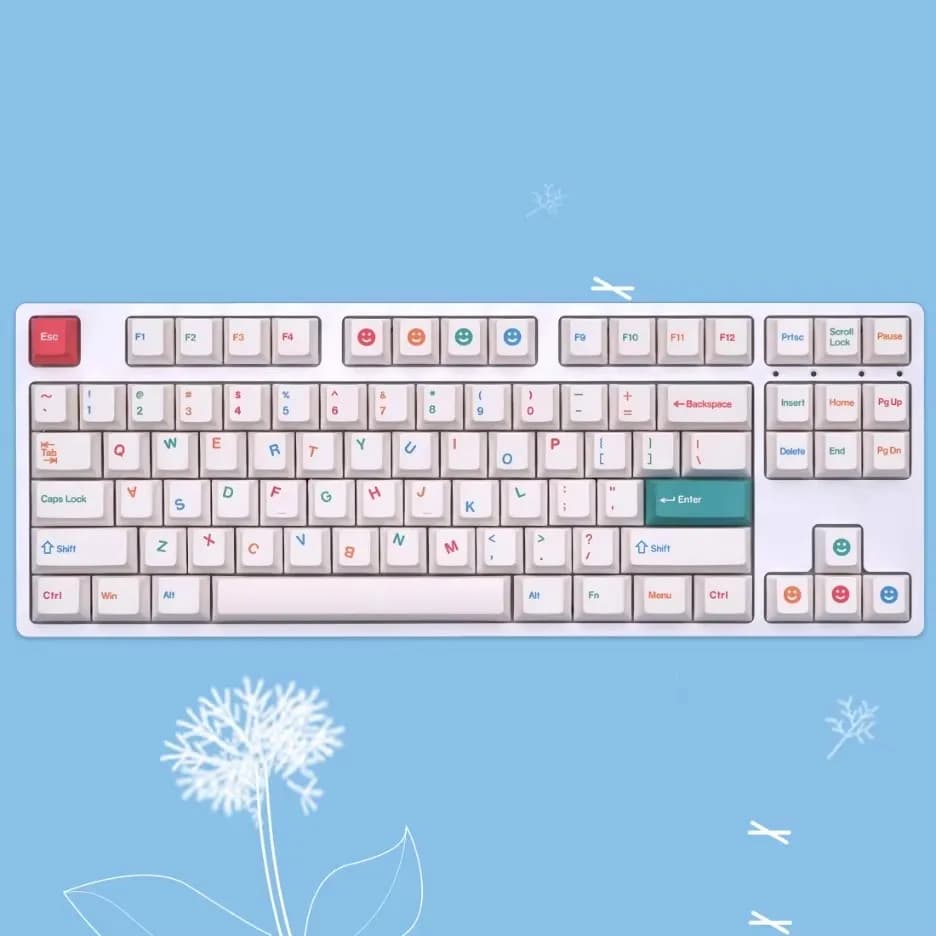142 Keys/set GMK Cool Kids Keycaps PBT Dye Sublimation Key Caps Cherry Profile Key Cap For 61 64 68 84 87 96 980 104 Layout