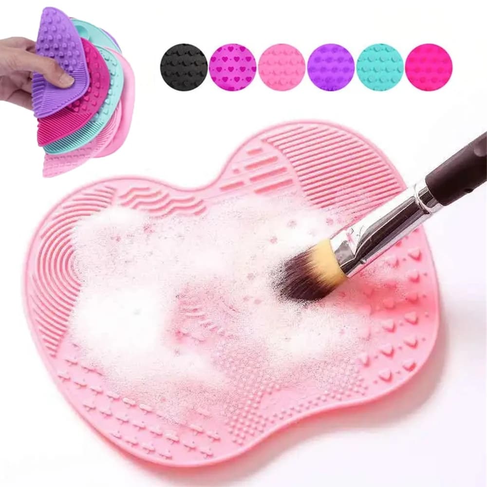 Tappetino Pulitore Colorato per Pennelli da Trucco, Tappetino in Silicone per la Pulizia di Pennelli Cosmetici e Fondotinta
