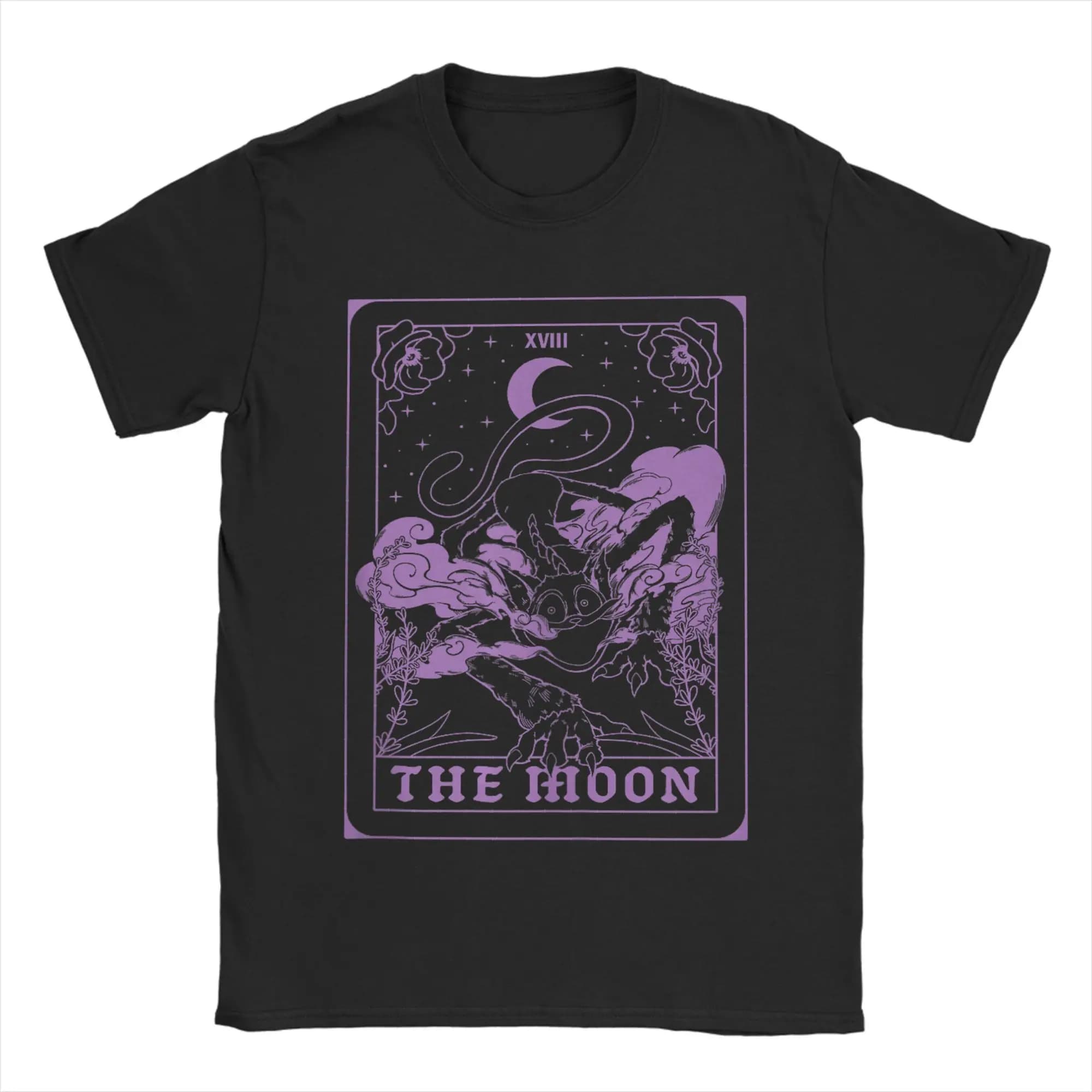 Experiment 1188 CatNaps The Moon Tarot Card Playing Game Magliette da uomo T-shirt fantastiche a maniche corte con scollo rotondo in puro cotone