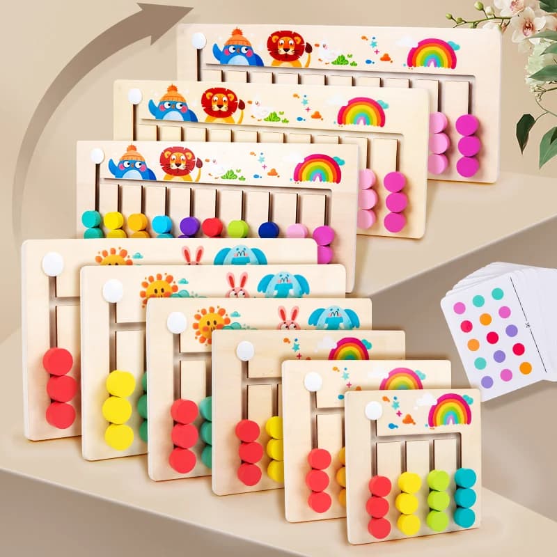 Gioco mobile multicolore per scacchi vs addestramento del pensiero logico Montessori per giocattoli da tavolo puzzle per bambini