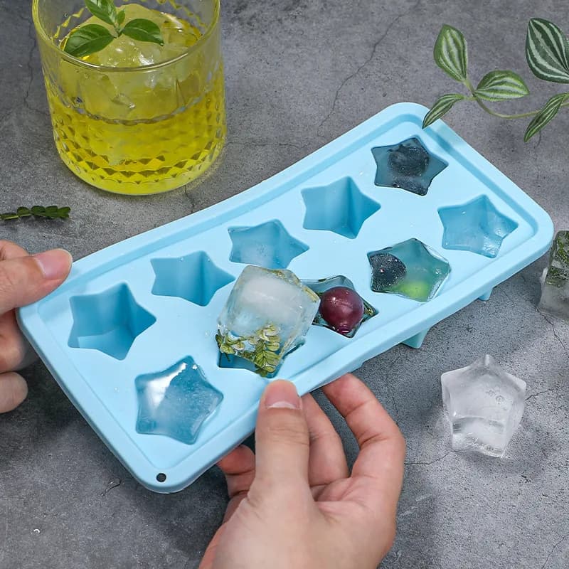 Creative Cute Stars Ice Lattice Mold Silicone 10 Grid Ice Cube Mold Summer Easy Release Star Ice Lattice Mold gadget da cucina
