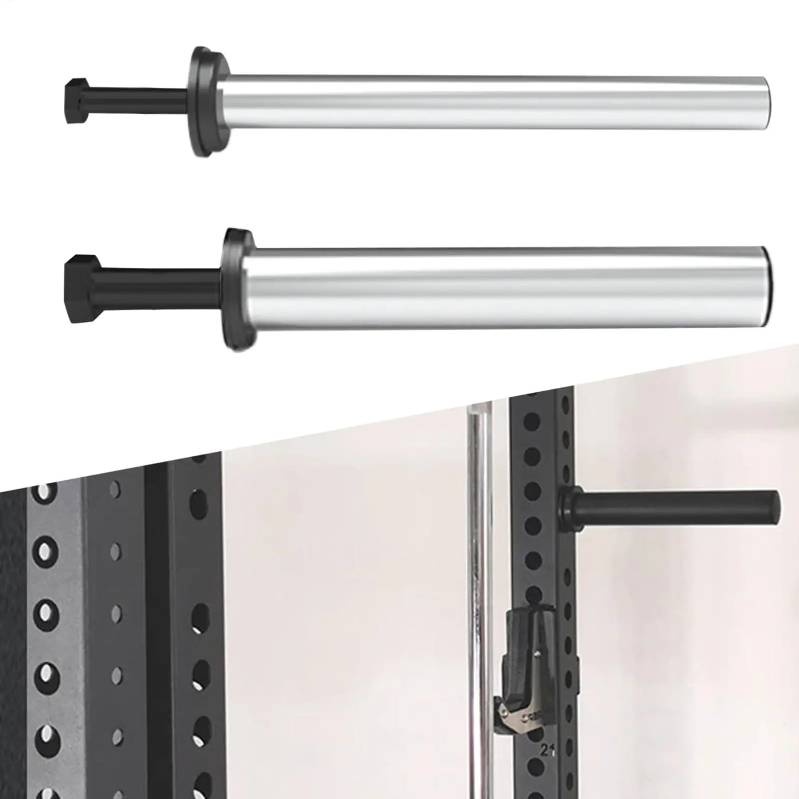 Support for barbell plate Support for gym weight plate Mounting accessories on stainless steel barbell Robusto fitness space saving