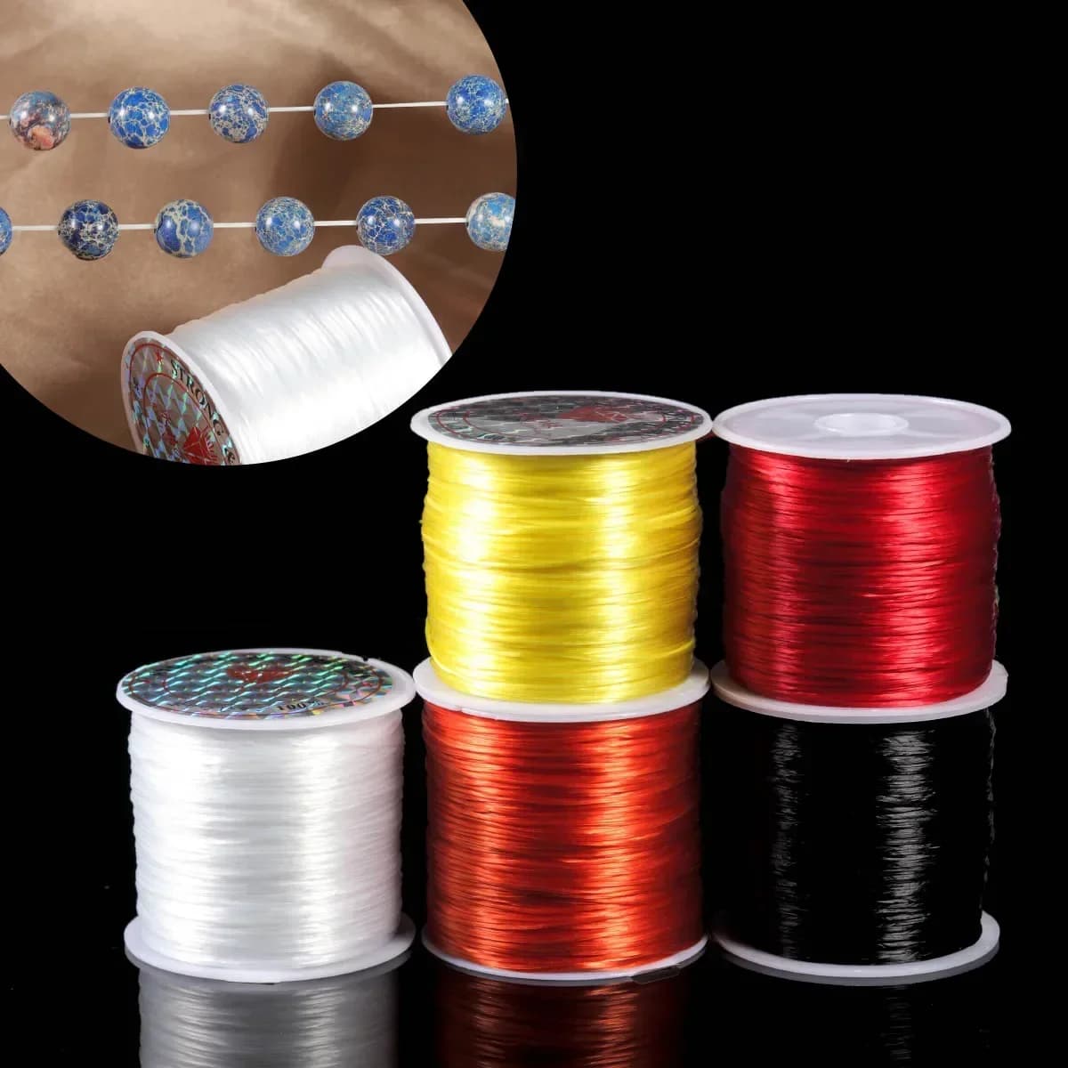 10 meters/rotolo jewelry cable elasticized wire beads multicolor crystal thread for jewelry creation diy beads bracelets