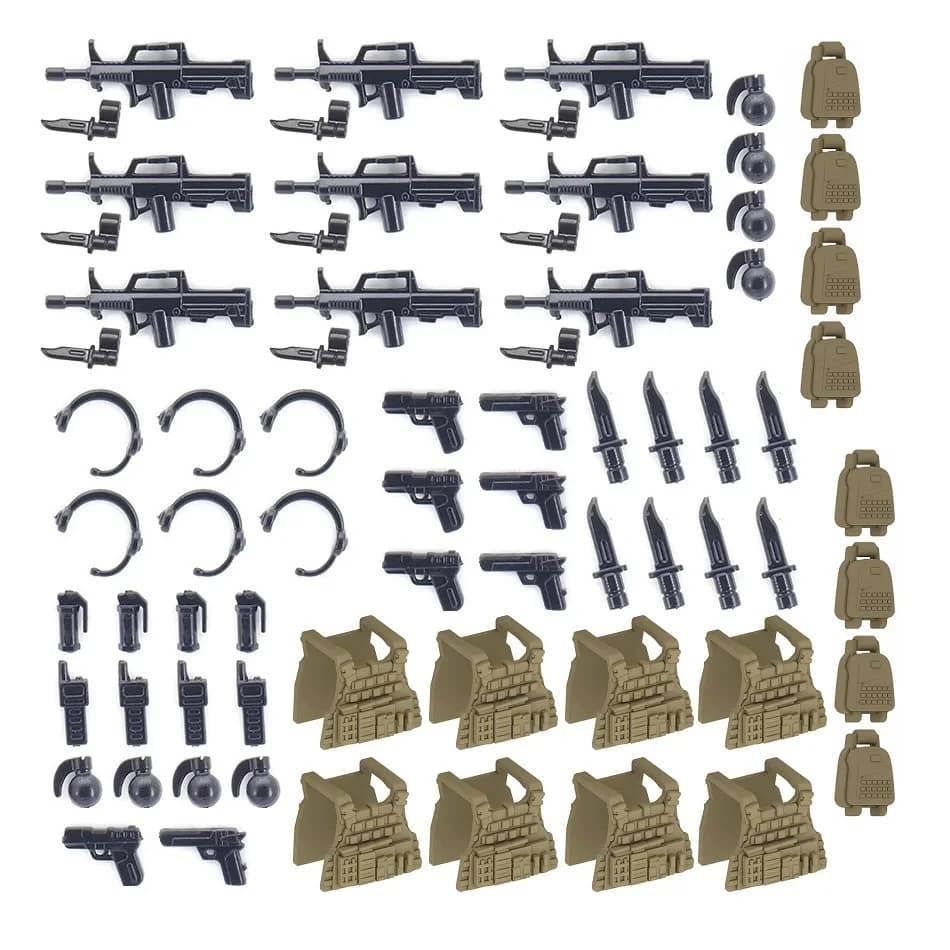 MOC Mini Action Figure Soldati Militari Armi Accessori Kit Tattico Building Blocks Esercito Militare Pistole Parti Mattoni Giocattoli