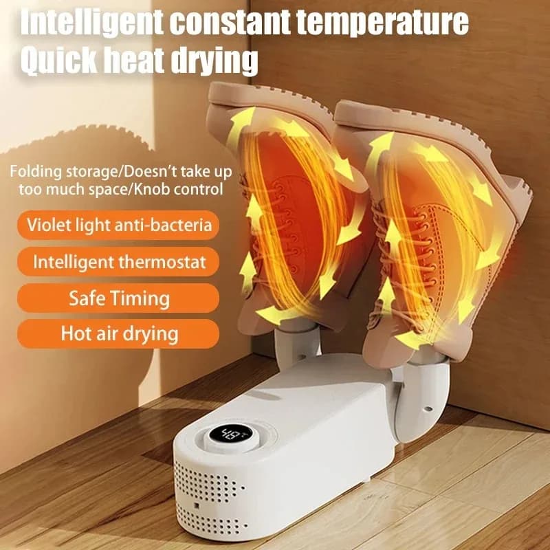 Asciugascarpe Portatile con Funzione di Sterilizzazione e Deumidificazione, Dispositivo di Asciugatura Rapida per Scarpe e Stivali, Deodorante per Armadio