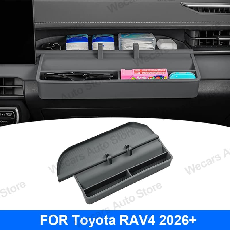 Per Toyota RAV4 NEW Woodland 2026+ Scatola portaoggetti a doppio strato lato passeggero in silicone, organizer per interni auto