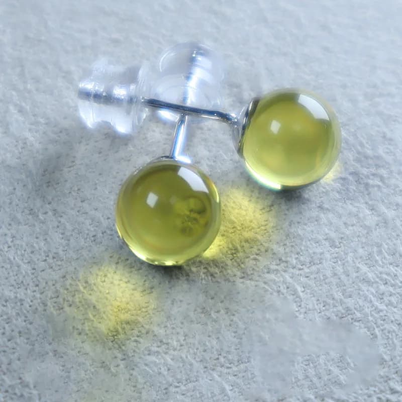 Orecchini classici con perline rotonde trasparenti in ambra naturale, orecchini semplici e alla moda per le donne, nuovi regali di gioielli per feste