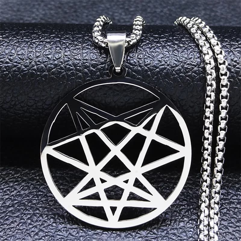 Nine Angles Hidden Necklace for Men/Women Stainless Steel Cross Pendant Kolye Necklaces Jewelry Joyas N7095S06
