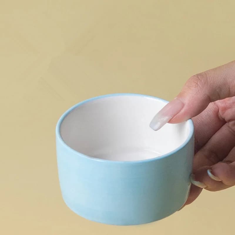 Fashion Anti-spill Ceramic Hamster Bowl Small Pet Feeding Dish Golden Bear Parrot Guinea Pig Food Water Feeder Dog Cat Bowl