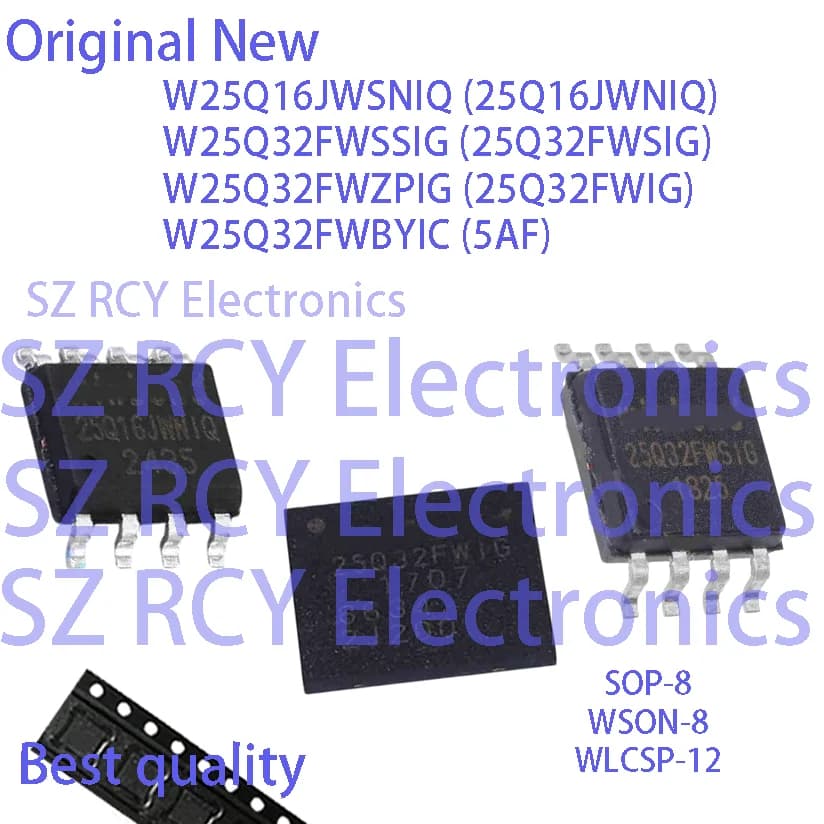 (5-50 pezzi) W25Q16JWSNIQ 25Q16JWNIQ W25Q32FWSSIG 25Q32FWSIG W25Q32FWZPIG 25Q32FWIG W25Q32FWBYIC 5AF NOR FLASH IC CHIP