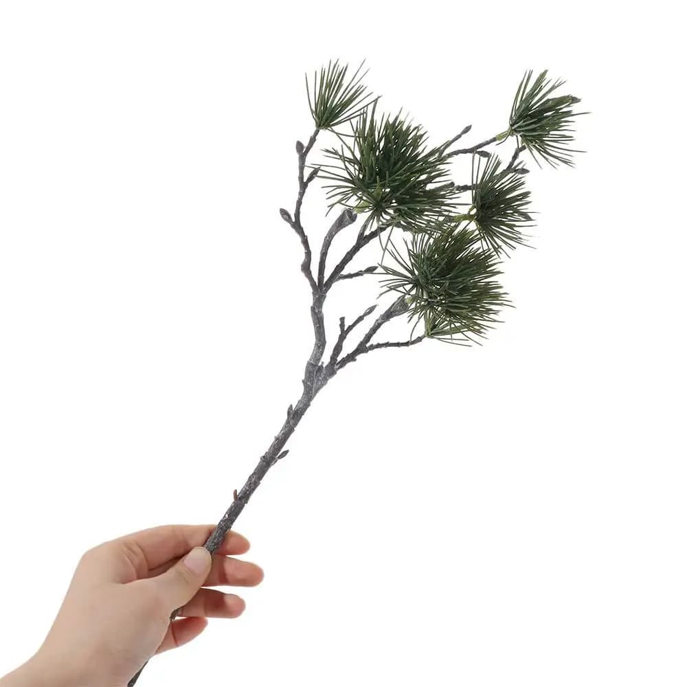 Ramo di Pino Artificiale Verde, Piante di Pino Realistiche in Plastica, Piante Finte Eleganti e di Lusso per Feste e Matrimoni