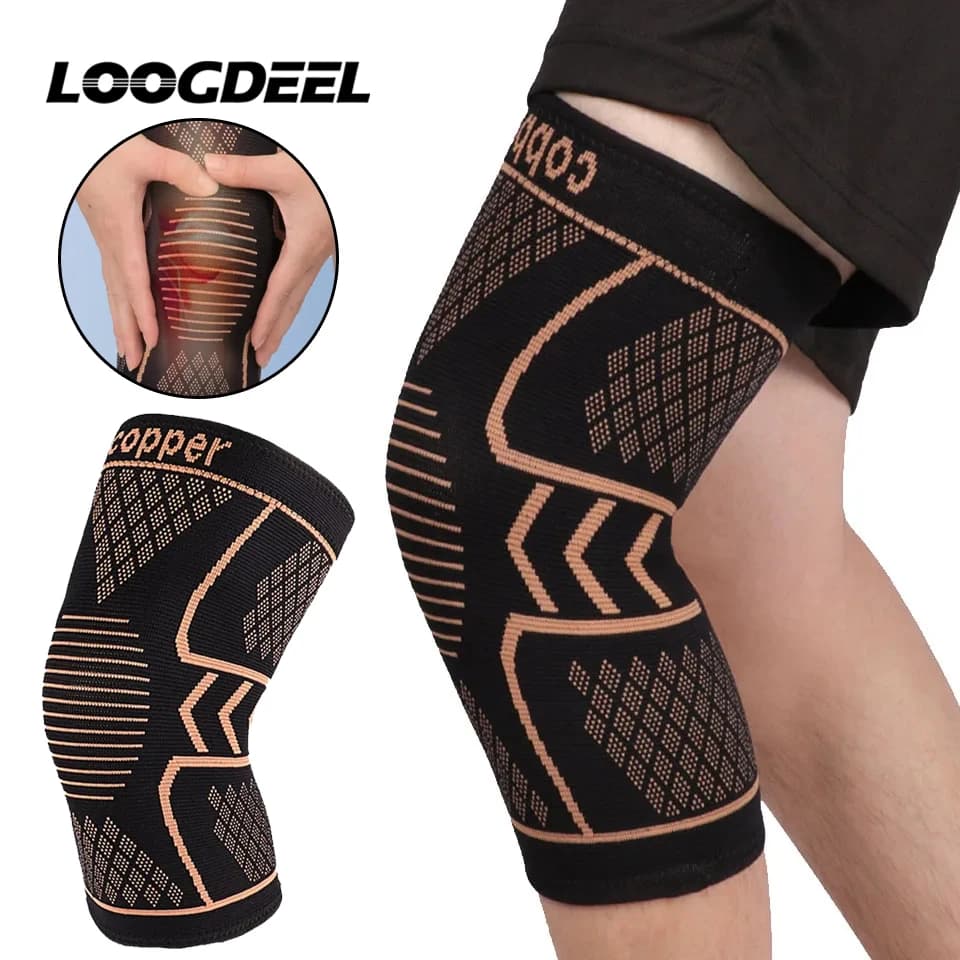 Supporto per Ginocchio in Rame, Fascia Compressiva per Alleviare il Dolore Articolare da Artrite, Ideale per Sport, Fitness, Allenamento e Corsa