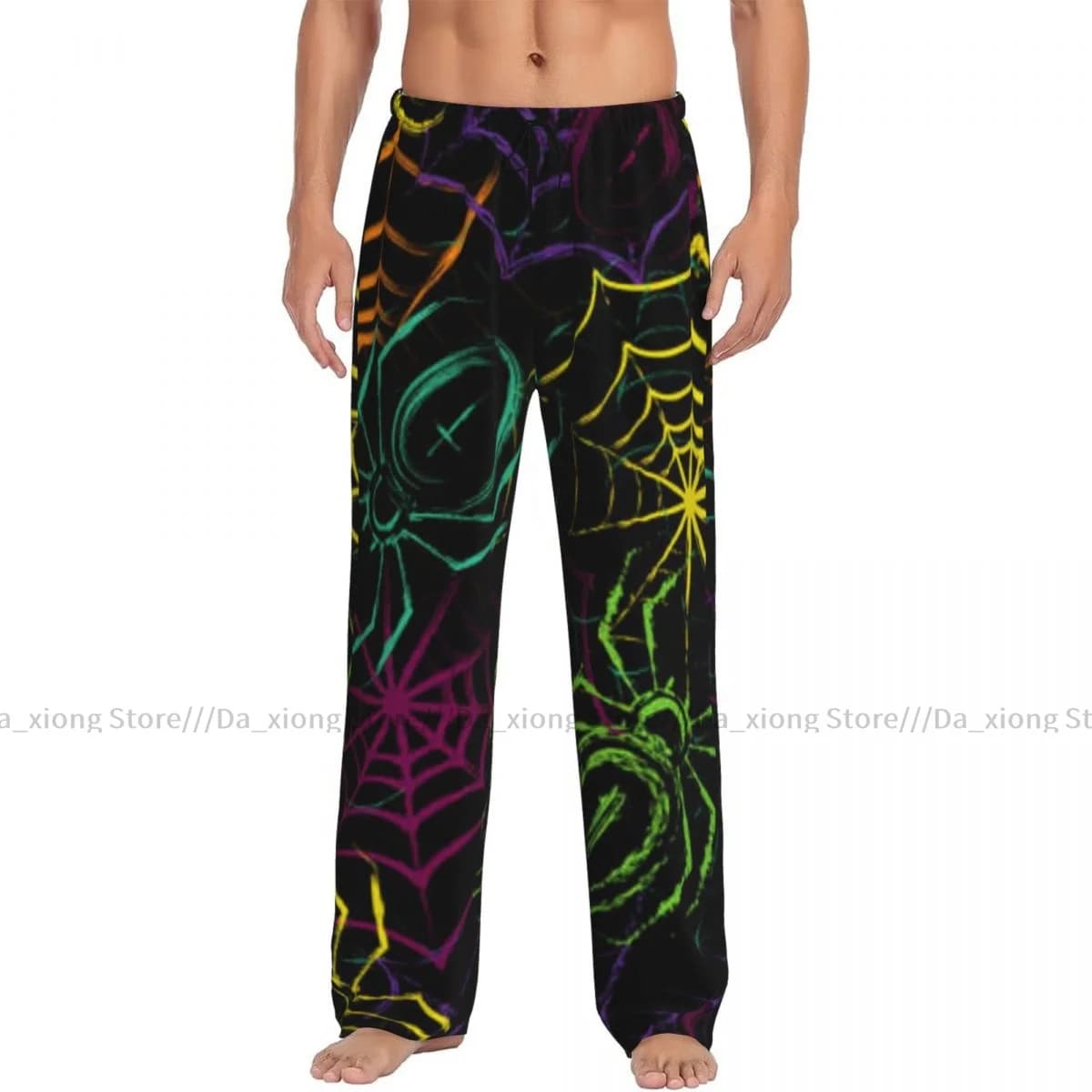 Pantaloni da notte da uomo pantaloni da salotto maschili pantaloni da pigiama da uomo Grunge spider Spiderweb
