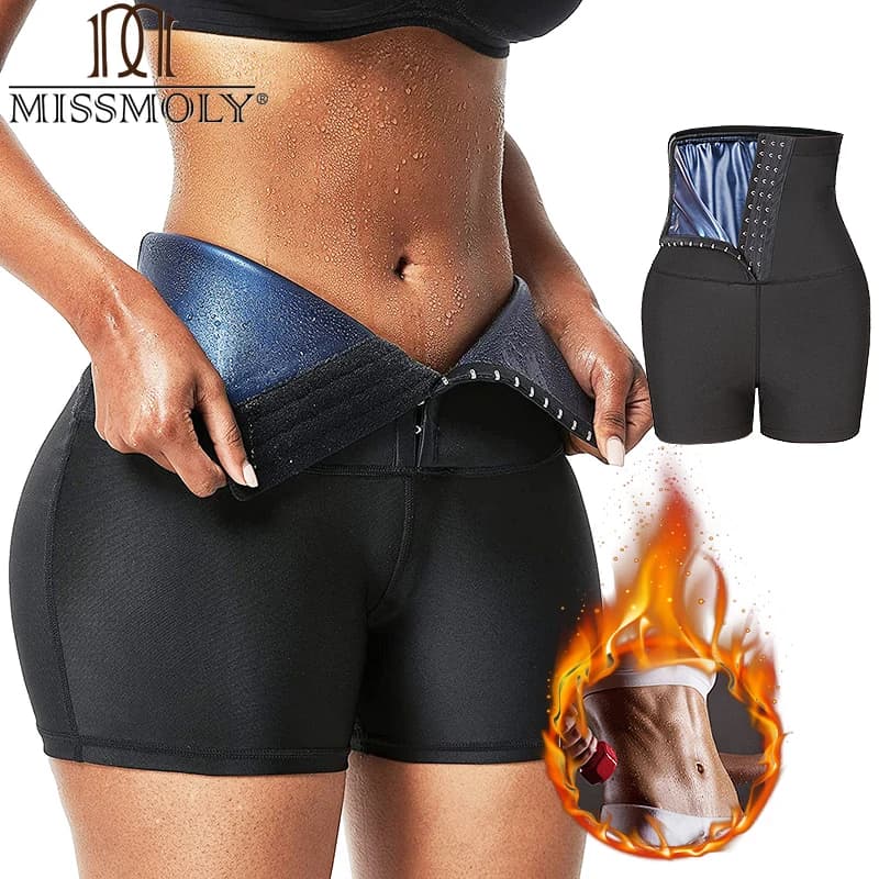 MISSMOLY Mutandine da sauna per il sudore caldo Pantaloncini modellanti per il corpo Perdita di peso Dimagrante Shapewear Vita Trainer Controllo della pancia Leggings termici