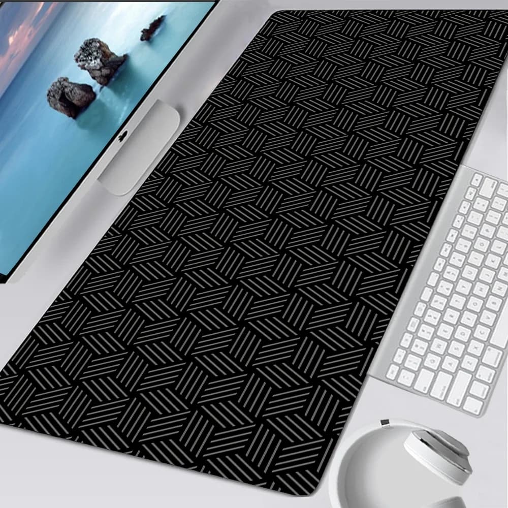 Tappetino per Mouse nero per Laptop tappetino per scrivania esagonale semplice tappetino per Mouse grande tappetino per ufficio tappetino per tavolo tappetino per tastiera accessori per giochi in moquette