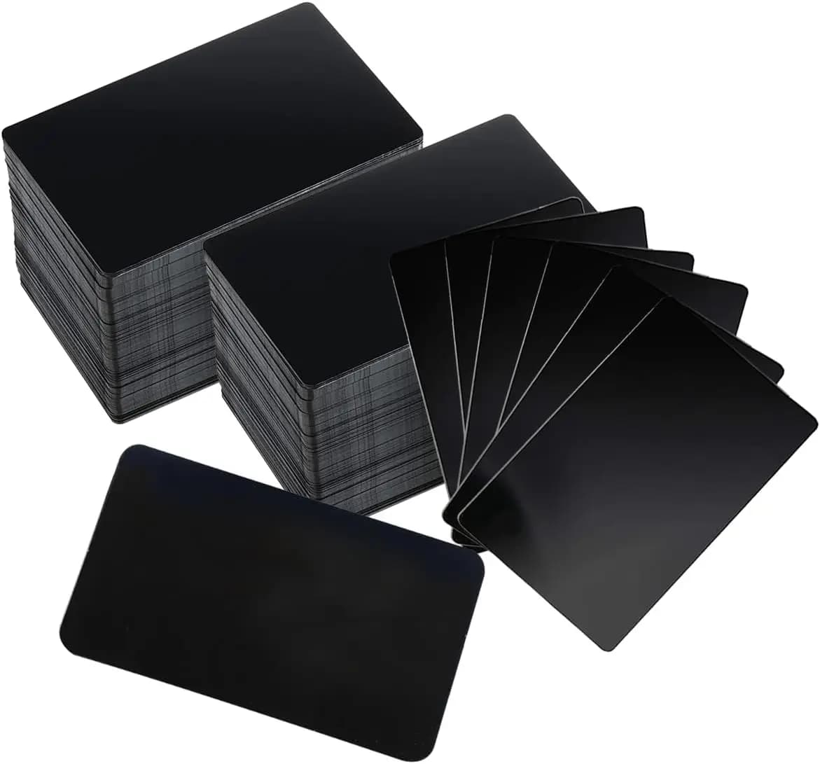 100-piece metal business cards, 0.21 mm thick, aluminum metal blanks, for laser engraving, home office, customer, DIY business card