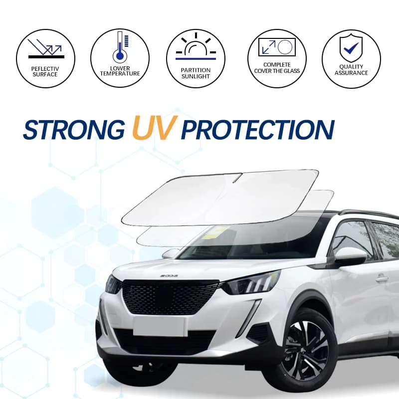 Parabrezza dell'auto Parasole Per Peugeot 2008 Parasole Estate Visiera Protezione Blocchi Pieghevoli Raggi UV Protezione Accessori