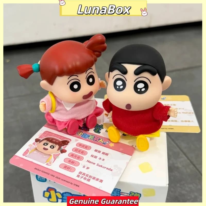 Nuova Action Figure Originale Crayon Shinchan Articolata, Blind Box, Bambola da Collezione Kawaii Posabile, Decorazione Anime Carina per Scrivania, Regalo di Compleanno