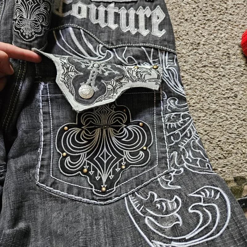 Y2K Nuovi pantaloncini di jeans popolari Patch Pantaloncini vintage Uomo Donna Street Hip Hop Moda Harajuku Punk Pantaloni larghi a vita alta a gamba larga