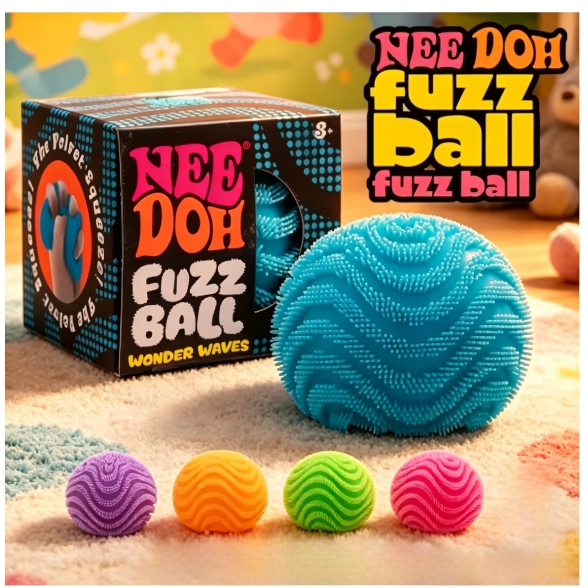 Giocattolo Sensoriale Antistress NeeDoh, Palla Morbida con Texture Wonder Waves per Alleviare lo Stress, per Adulti e Bambini