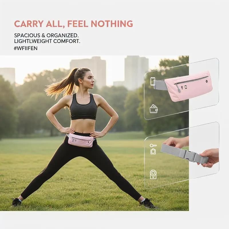 Marsupio da Corsa Unisex e Cintura Sportiva per Telefoni, Comoda Borsa per Fitness