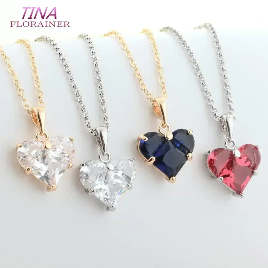 3PCS 14MM 14K Gold Color Brass with Zircon Heart Necklace Charms Pendants Earrings Jewelry Making Supplies Accessories