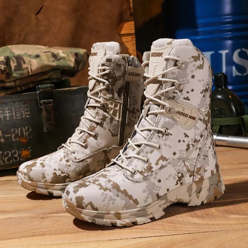 High Quality Tactical Boots Men's Camouflage Mountaineering Hiking Shoes Waterproof Anti-Slip Outdoor Climbing Trekking Shoes