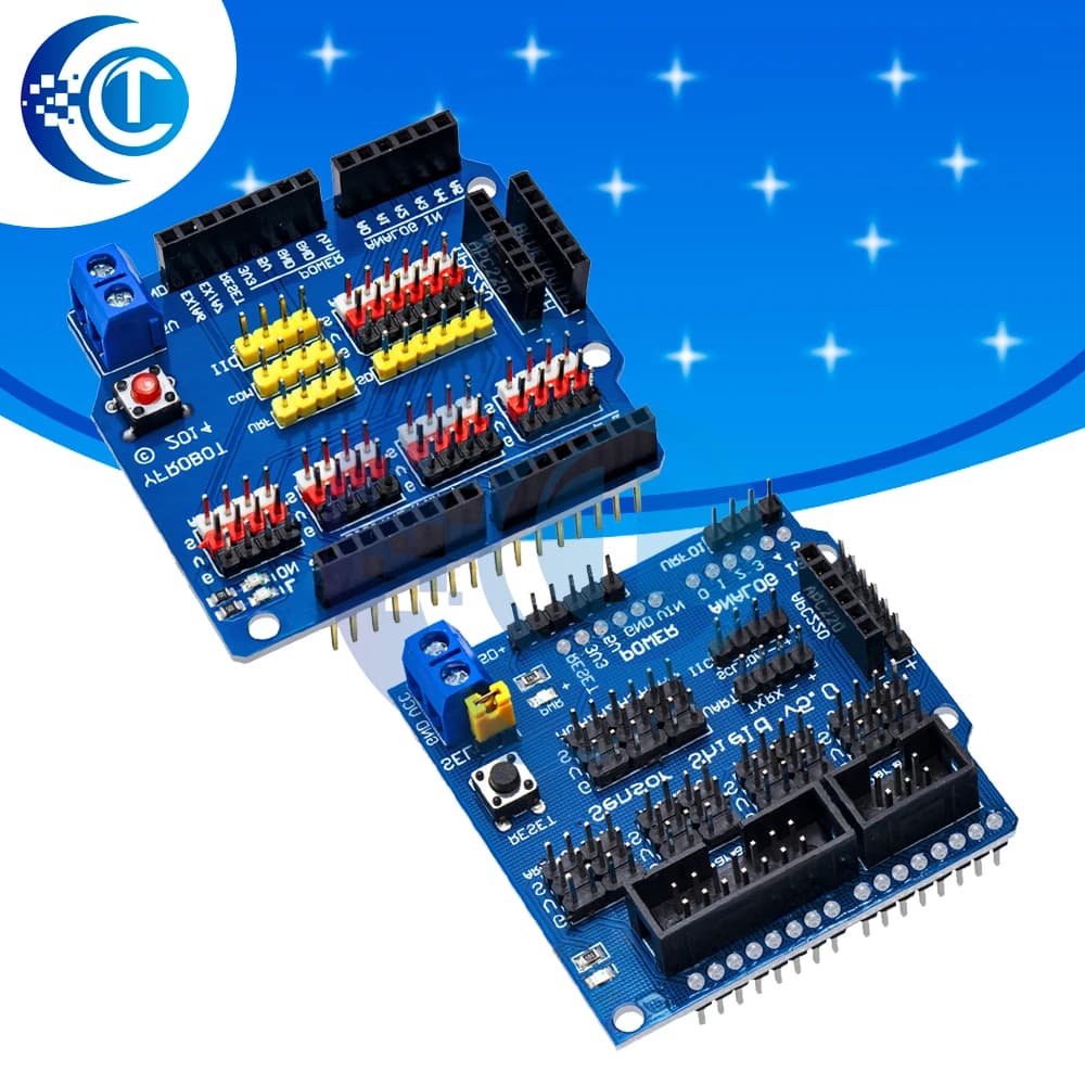 1PCS V5 Shield Sensor Shield Expansion Card For Arduino UNO R3 V5.0 Module Electronic Shield Sensor V5 Expansion Card